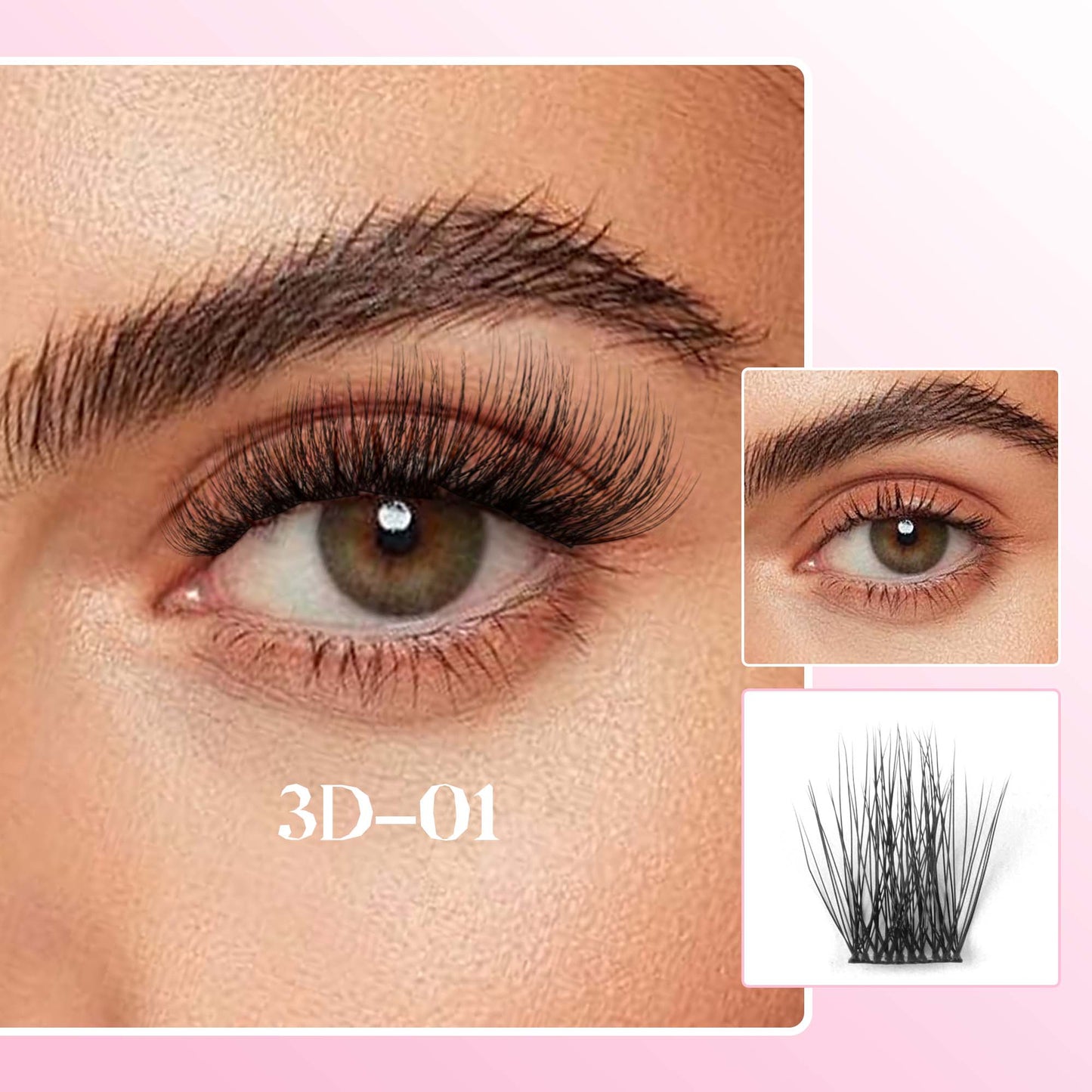 Lash Clusters 10-14mm Multi-layer Lashes Soft Thin Band Reusable (01)