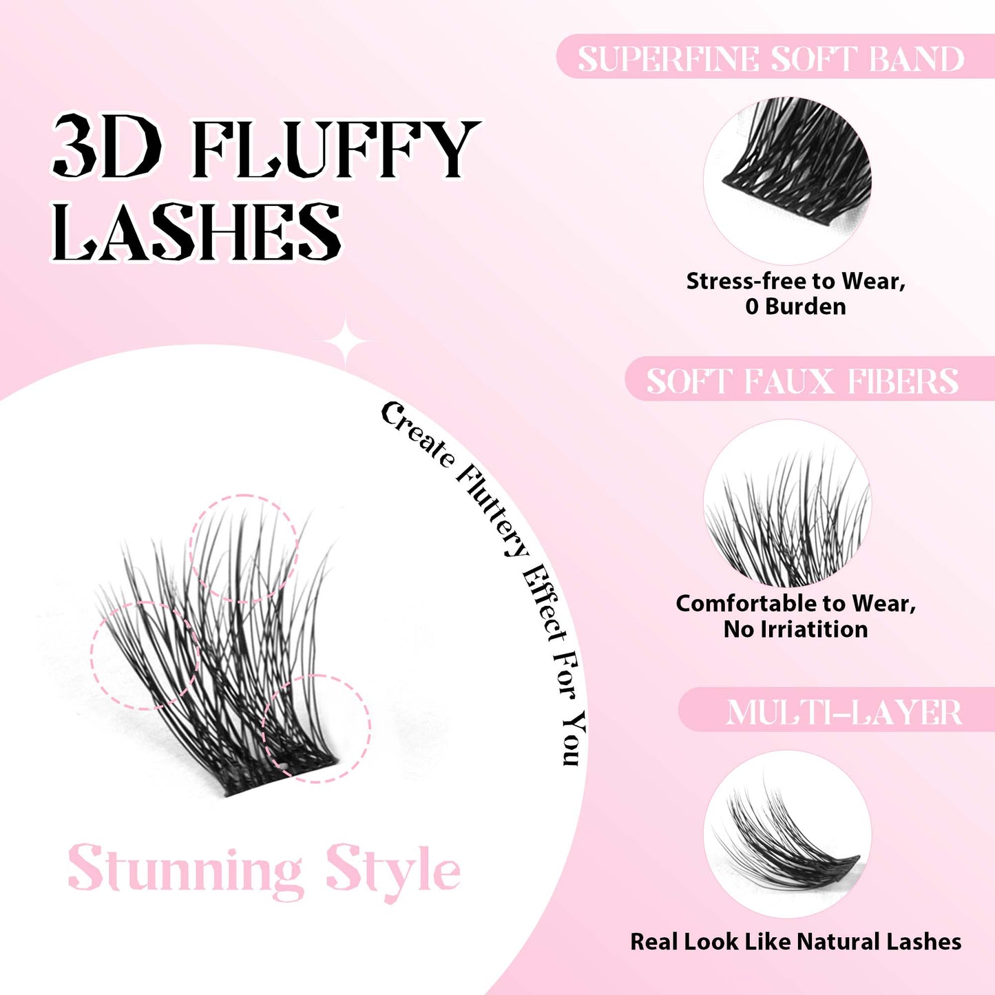Lash Clusters 10-14mm Multi-layer Lashes Soft Thin Band Reusable (01)