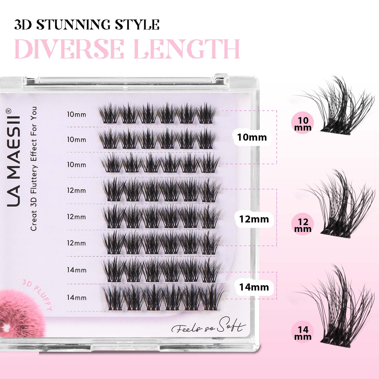 Lash Clusters 10-14mm Multi-layer Lashes Soft Thin Band Reusable (06)