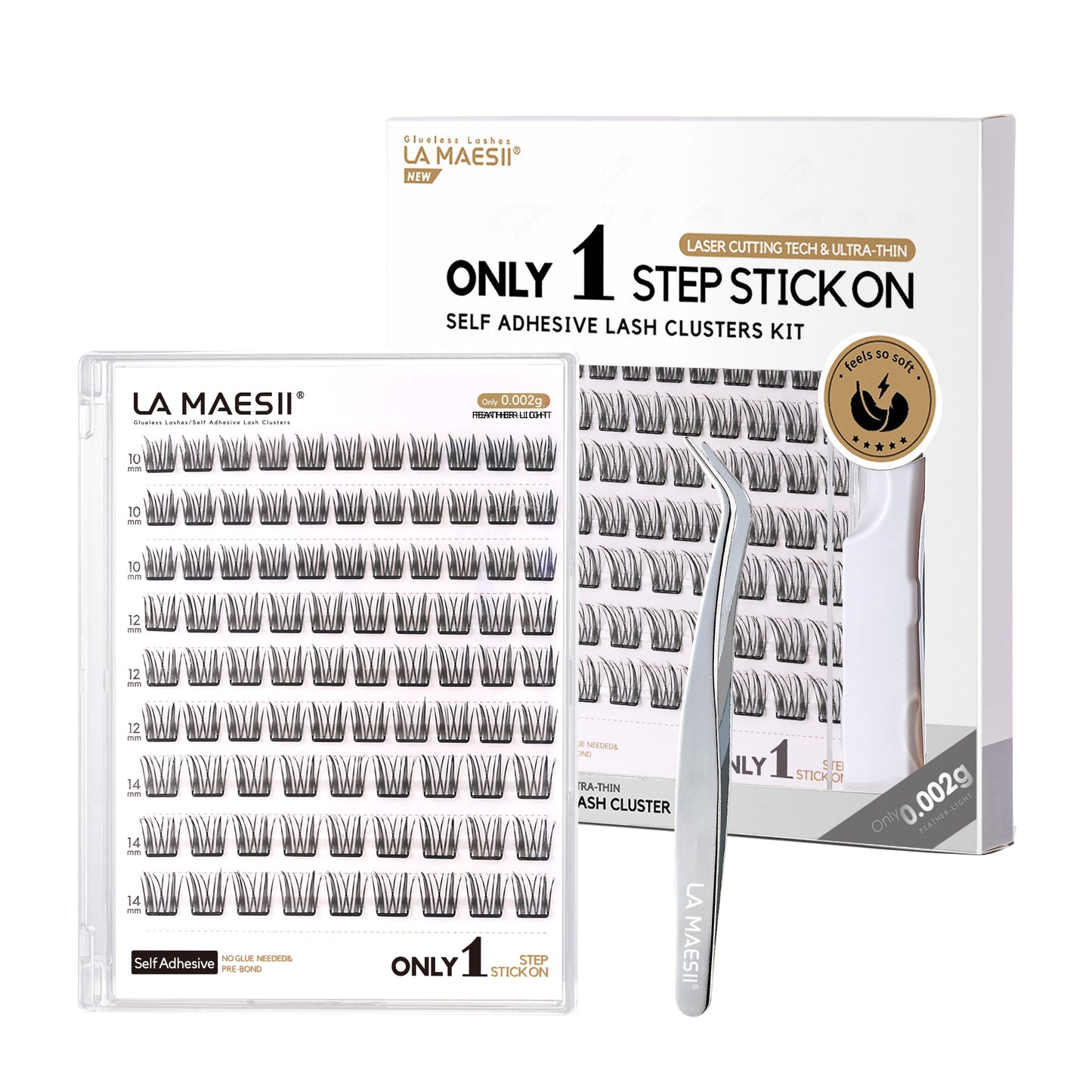 Self Adhesive Eyelashes Kit, No Glue Needed (Natural Wipsy)