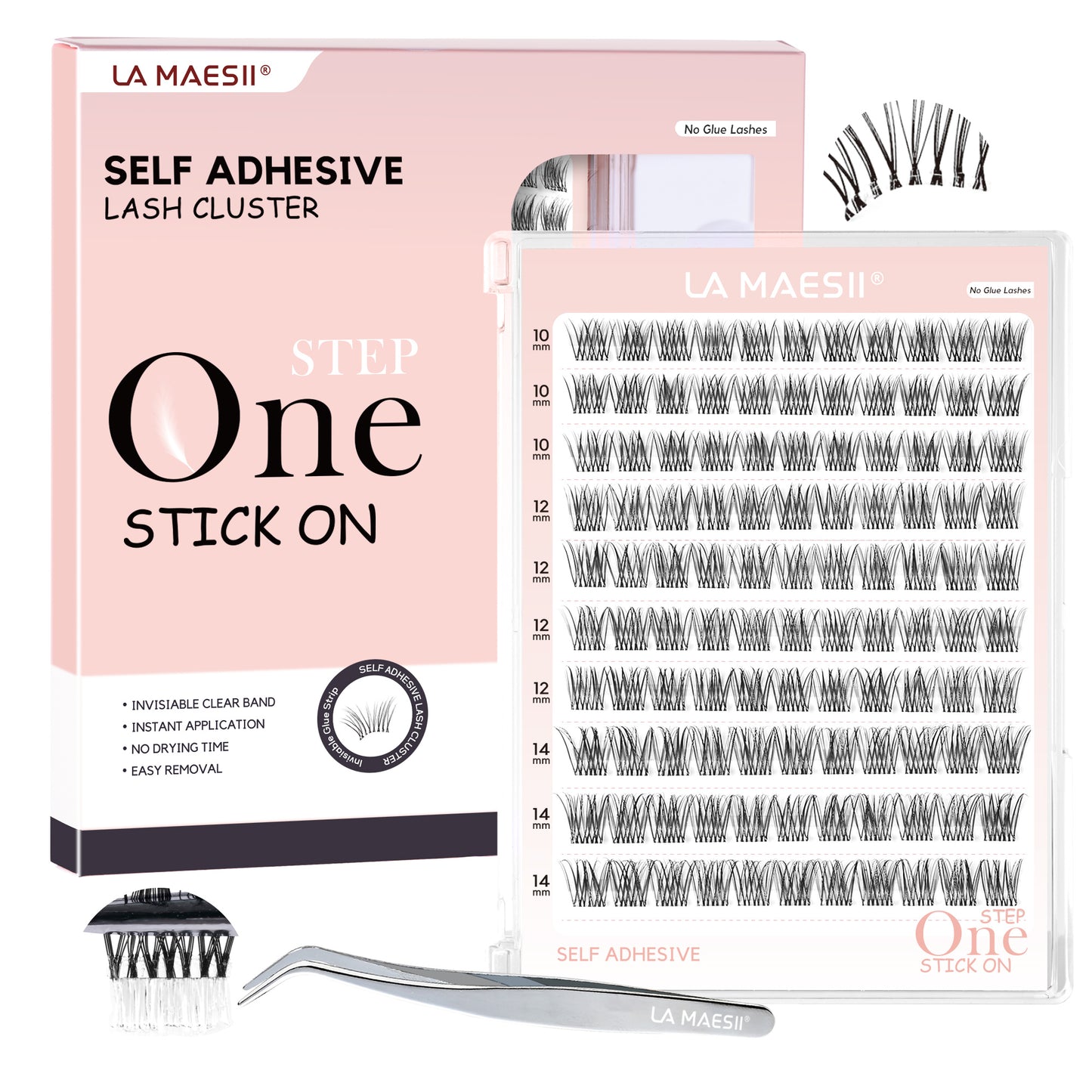 Self Adhesive Eyelashes, 112Pcs Clear Band Lash Clusters (SC15)