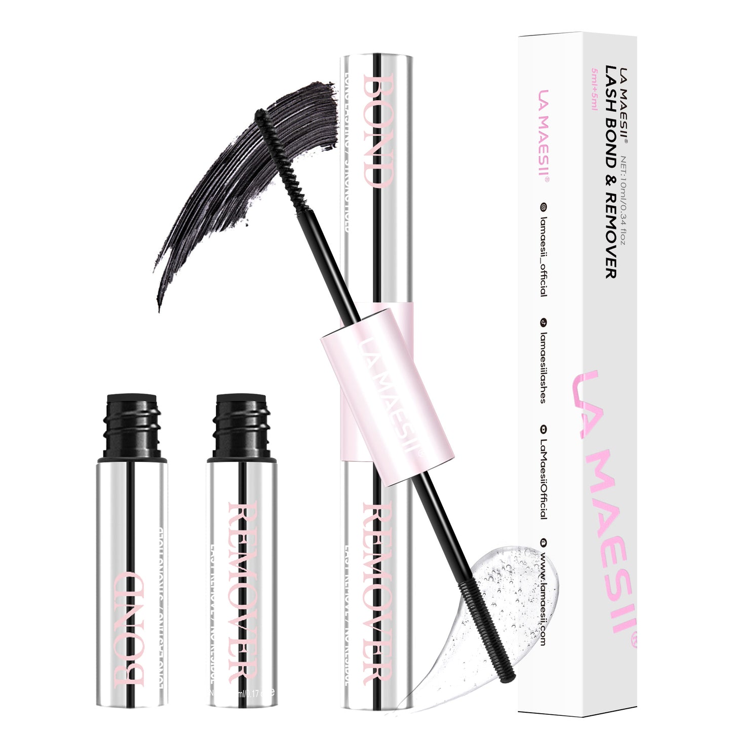 LA MAESII Lash Bond and Remover, 2 in 1 Lash Cluster Glue and Lash Remover for Eyelash Clusters