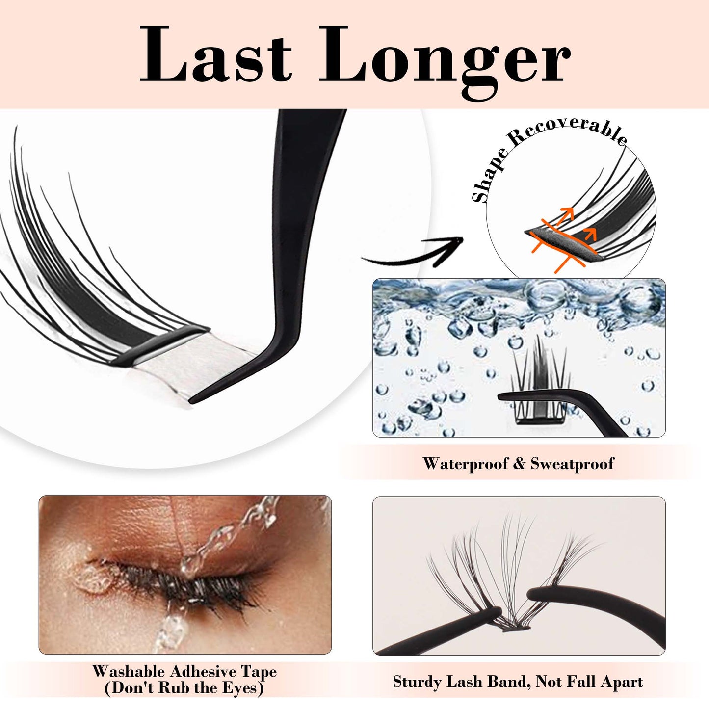 Self Adhesive Lash Clusters, Press-On Lashes (Natural Wispy)