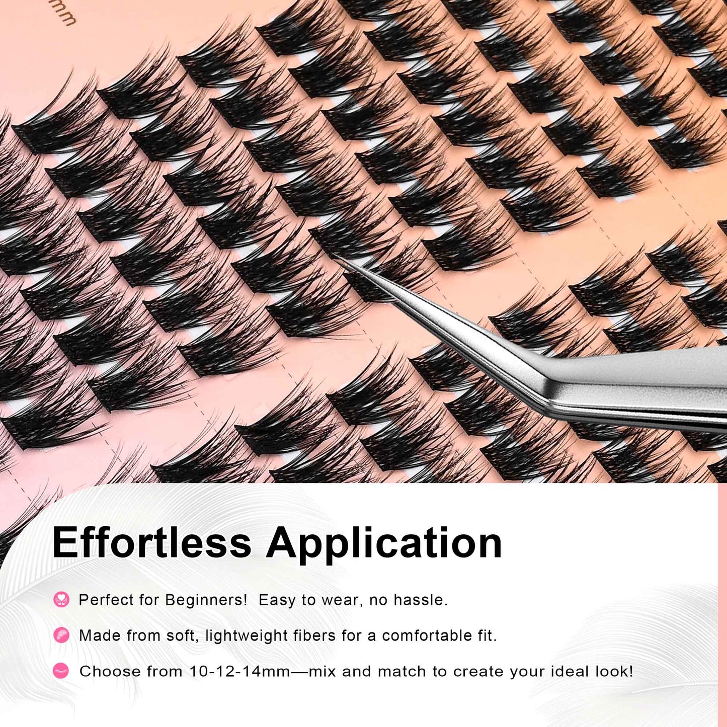 Lash Clusters Kit 144Pcs with Clusters Lash Glue Remover Applicator(01C-KitPlus)