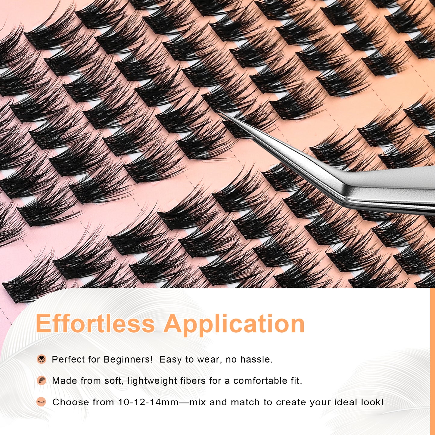 Lash Clusters 144PCS Super Soft Thin Band 10-12-14mm Plus Box(01C-Plus)