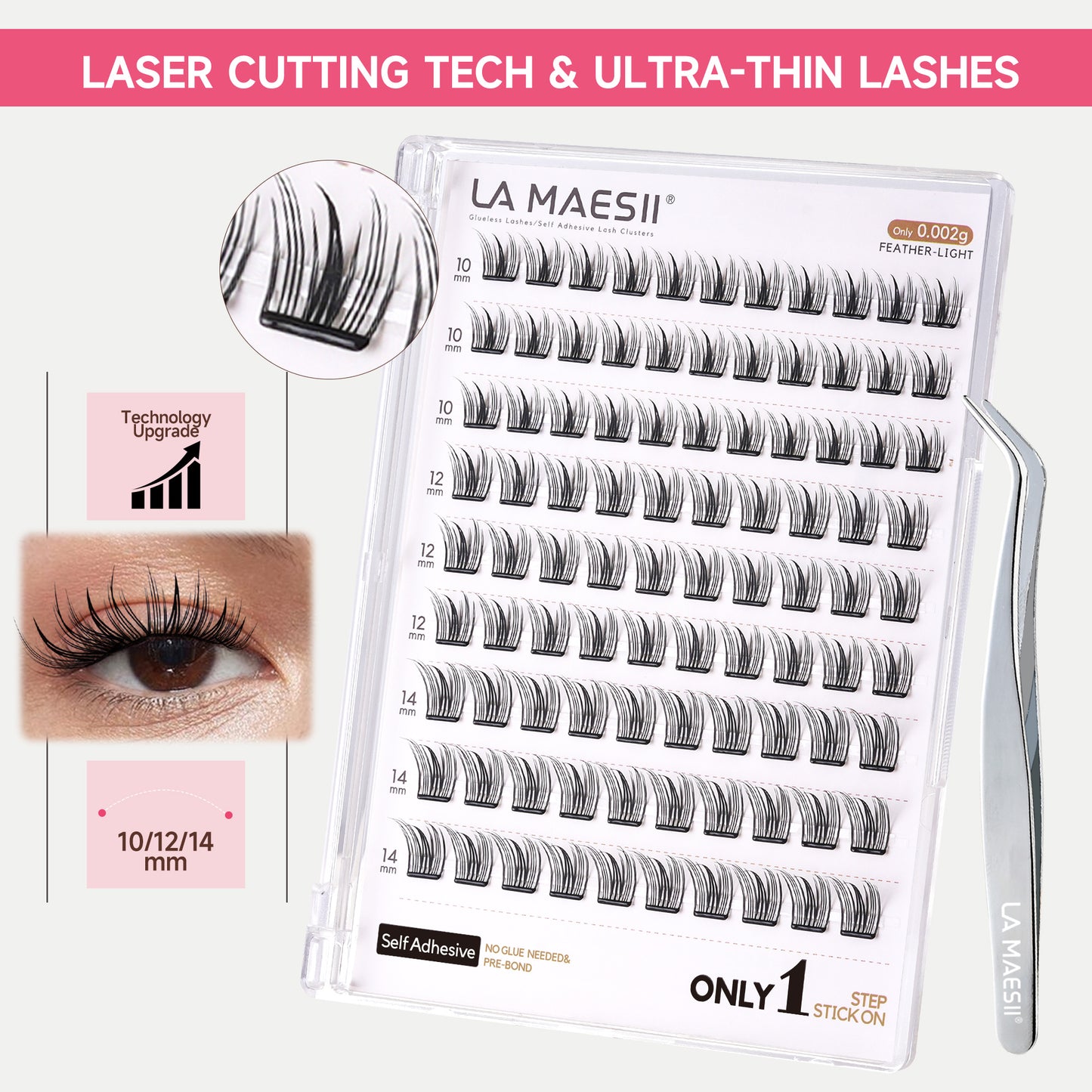 Self Adhesive Eyelashes Kit, No Glue Needed (Hybird)