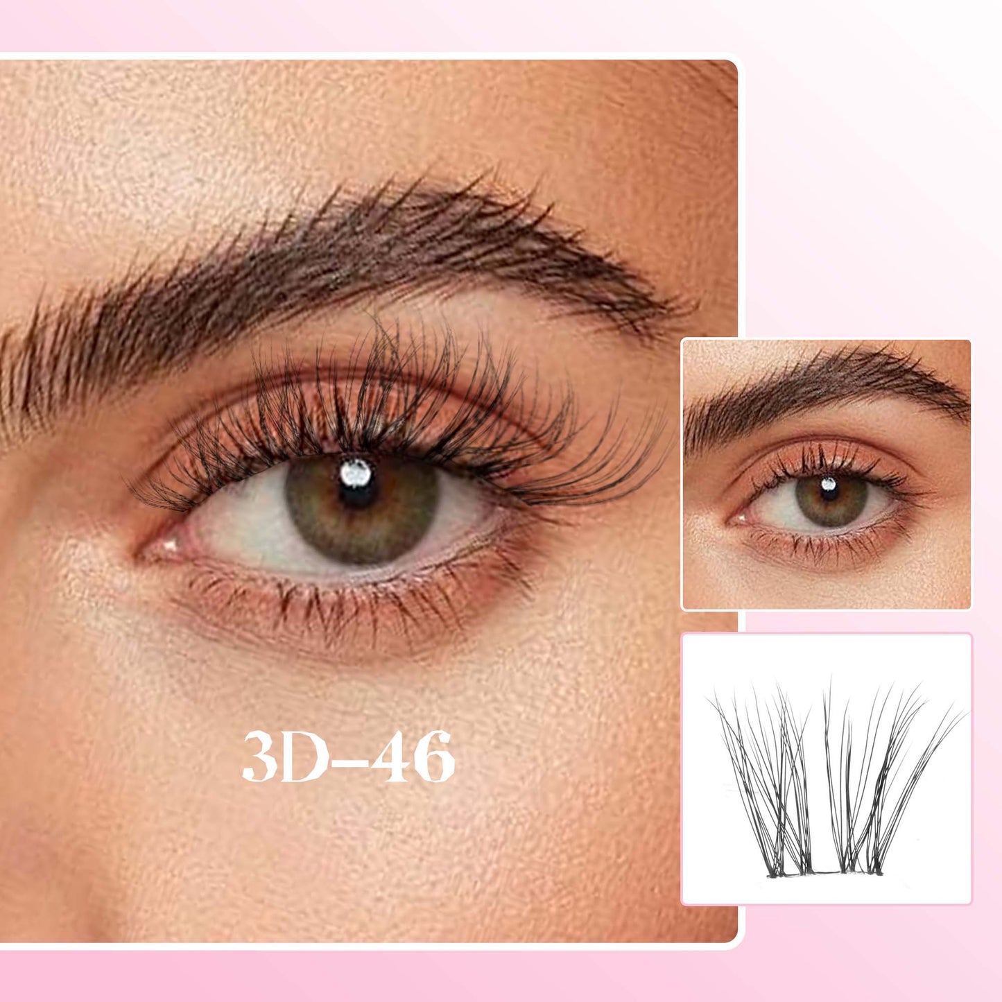 Lash Clusters 10-14mm Multi-layer Lashes Soft Thin&Wide Band Reusable (46)