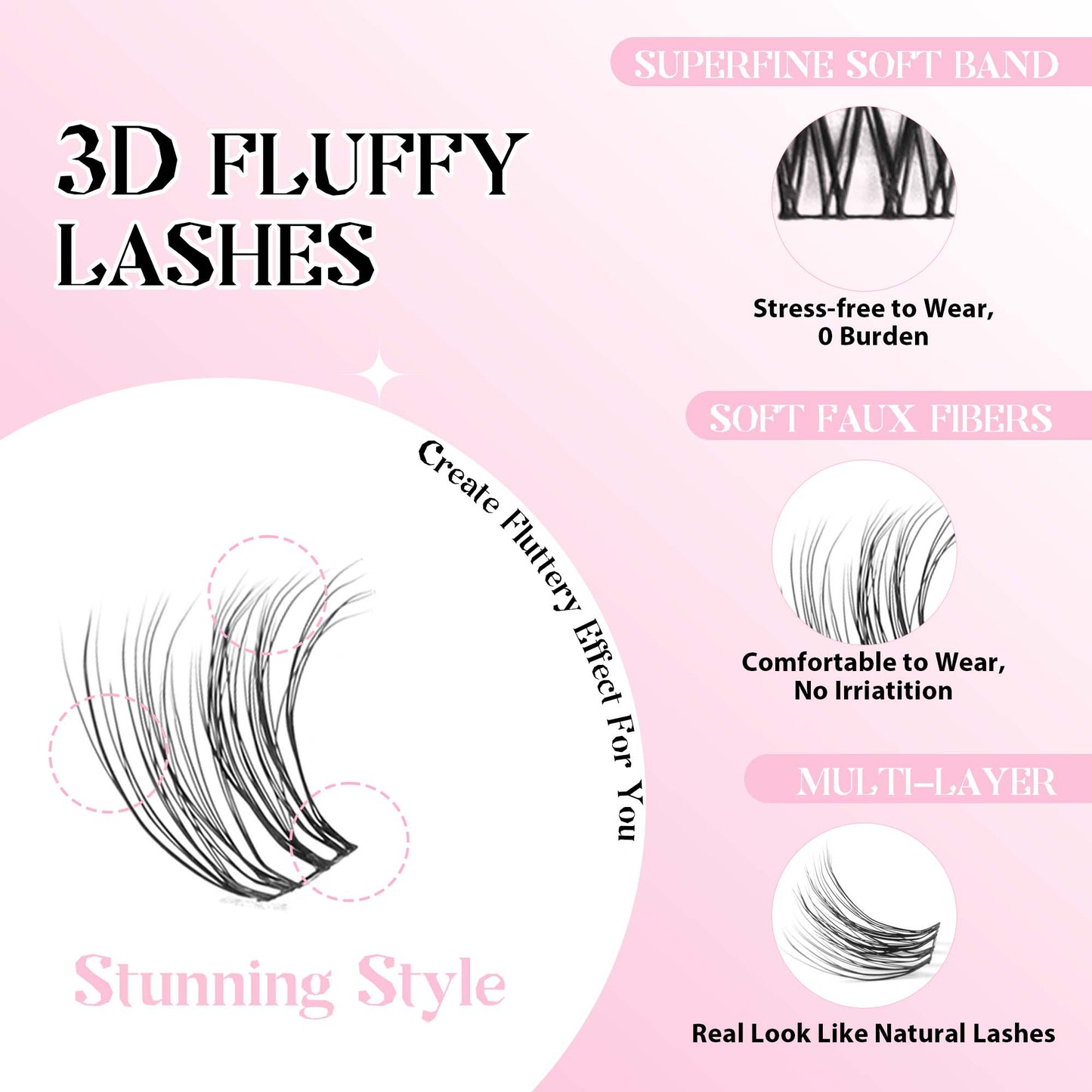 Lash Clusters 10-14mm Multi-layer Lashes Soft Thin&Wide Band Reusable (46)