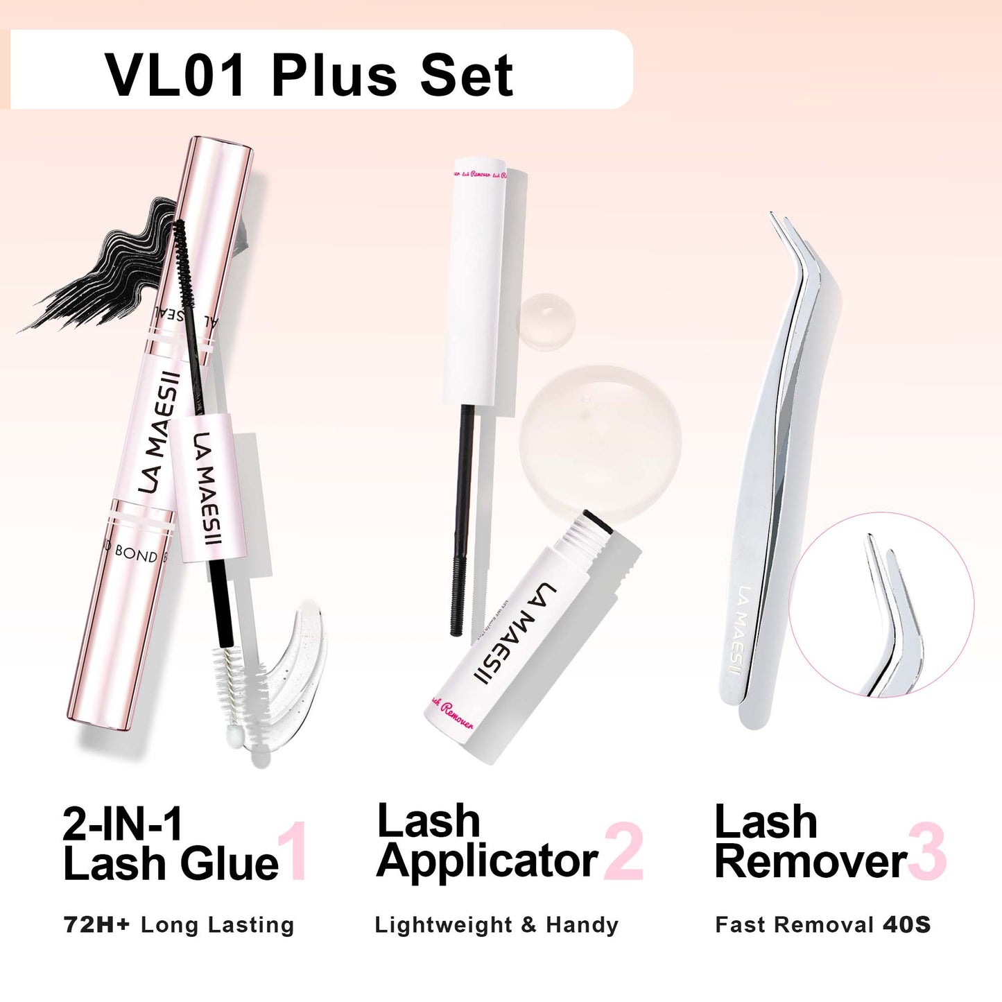 Lash Clusters Kit 144Pcs with Clusters Lash Glue Remover Applicator(01C-KitPlus)