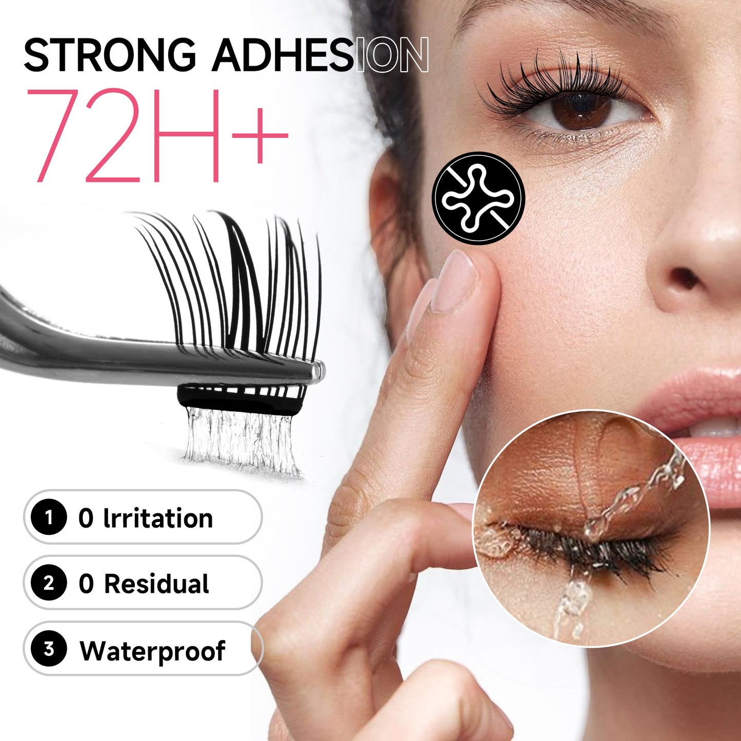 Self Adhesive Eyelashes Kit, No Glue Needed (Hybird)