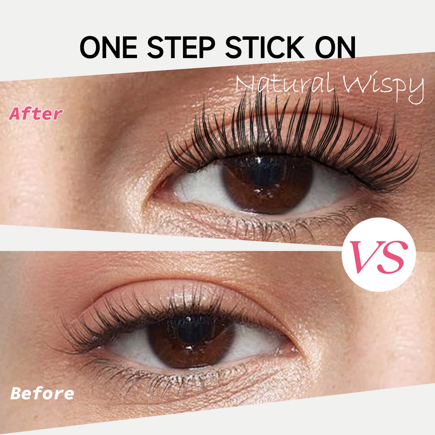 Self Adhesive Eyelashes Kit, No Glue Needed (Natural Wipsy)