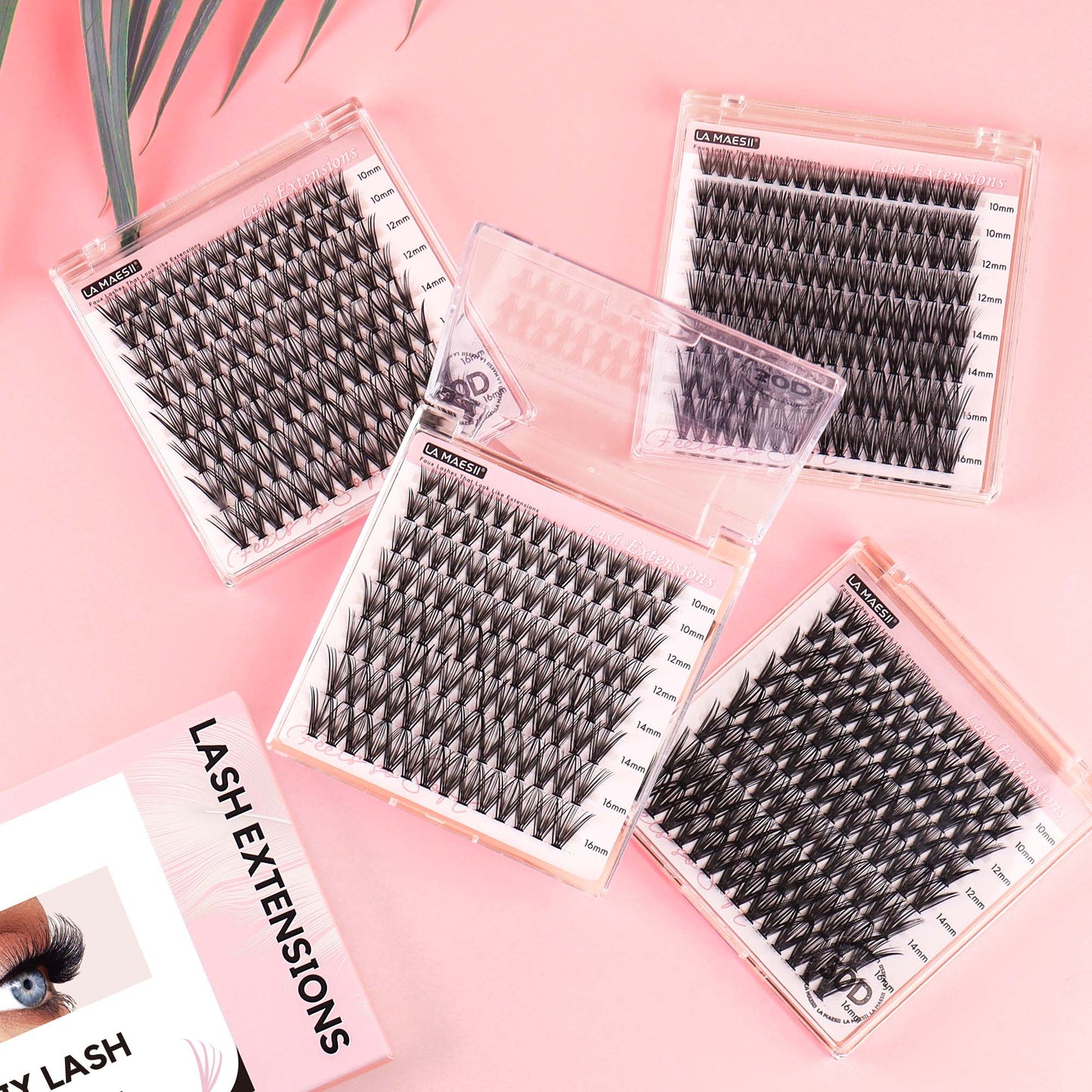 Lash Clusters 10-16mm Faux Mink Lashes Flat Band Reusable (30D)