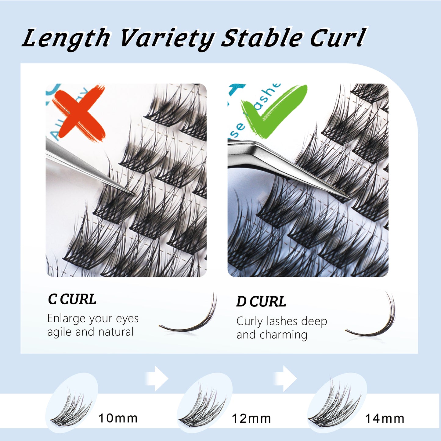 Lash Clusters 48 Clusters 10-14mm (Wispy-D)
