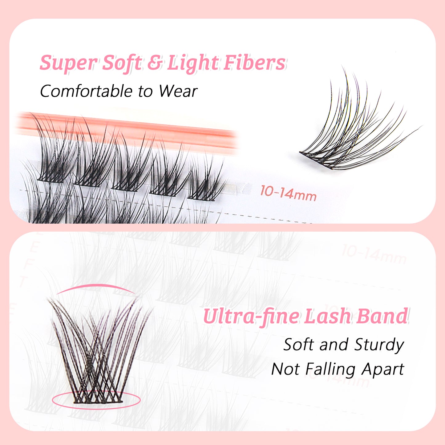 Lash Clusters 40 Clusters False Eyelashes 10-14mm (Cat Eye-D)