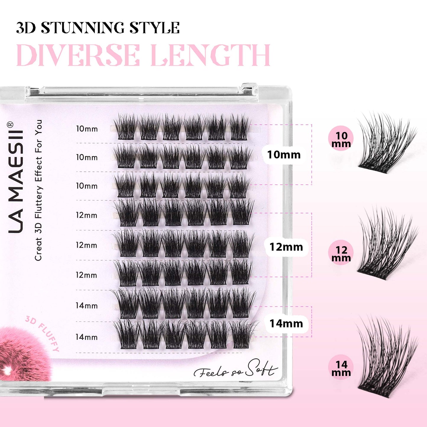 Lash Clusters 10-14mm Multi-layer Lashes Soft Thin Band Reusable (01)