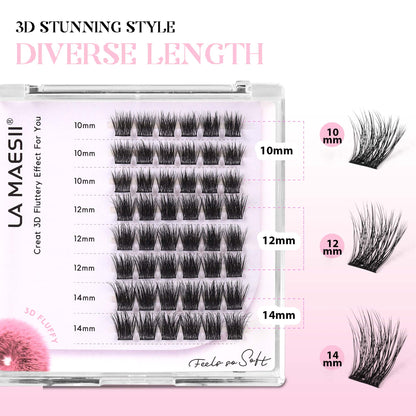 Lash Clusters 10-14mm Multi-layer Lashes Soft Thin Band Reusable (01)