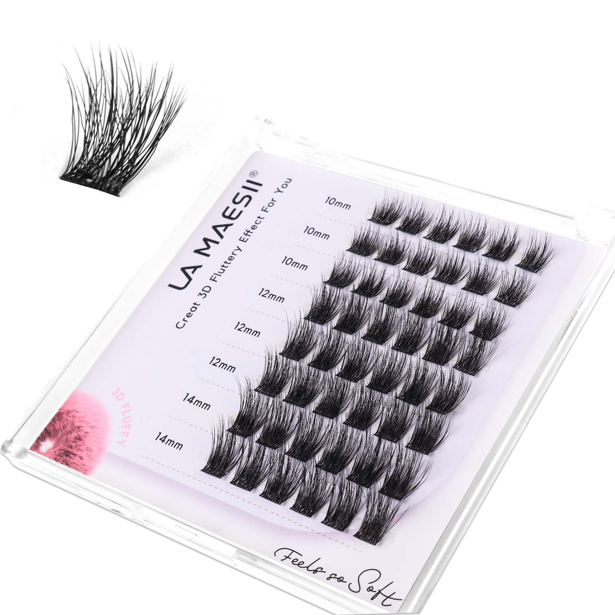 Lash Clusters 10-14mm Multi-layer Lashes Soft Thin Band Reusable (01 ...