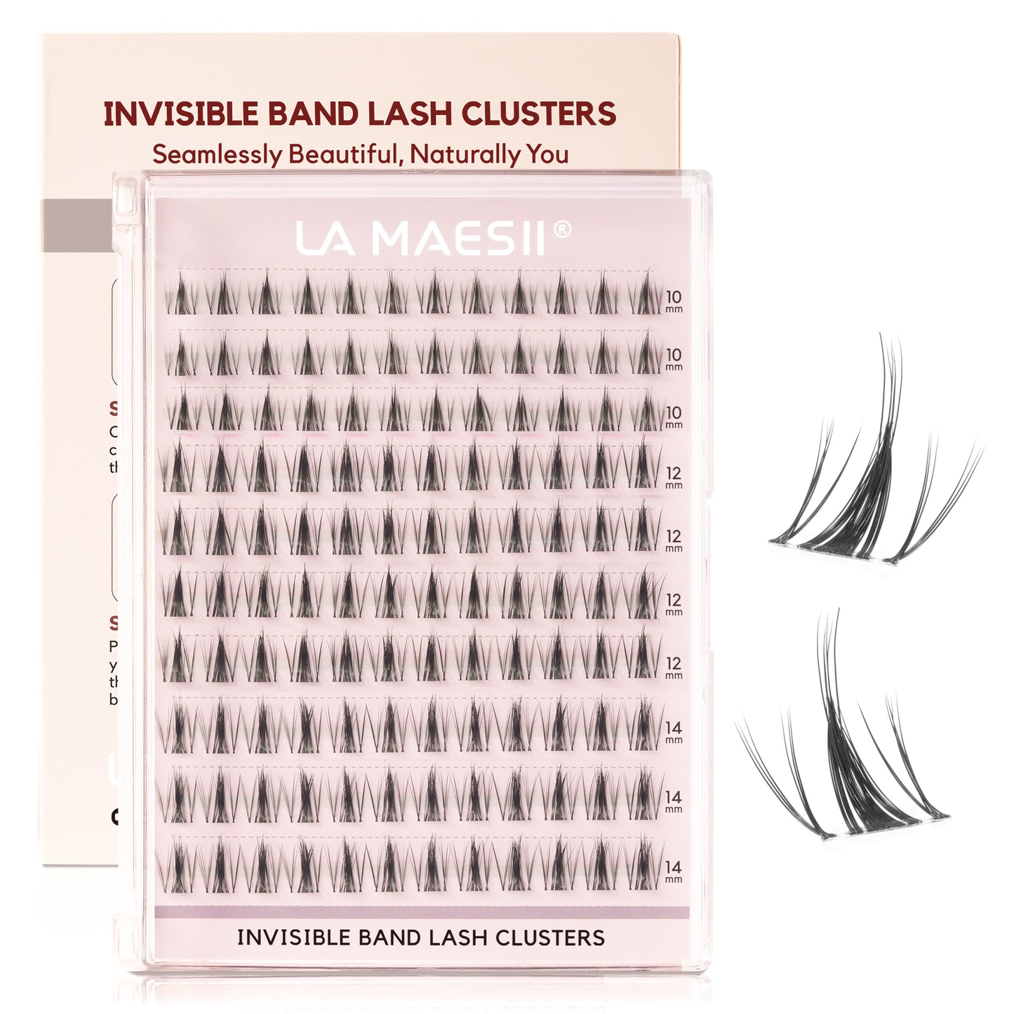 Lash Clusters 120Pcs 10-12mm Thin & Clear Band False Eyelashes(CB122)