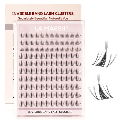 Lash Clusters 120Pcs 10-12mm Thin & Clear Band False Eyelashes(CB122)