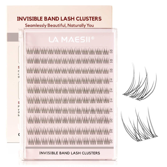 Lash Clusters 120Pcs 10-12mm Thin & Clear Band False Eyelashes(CB22)