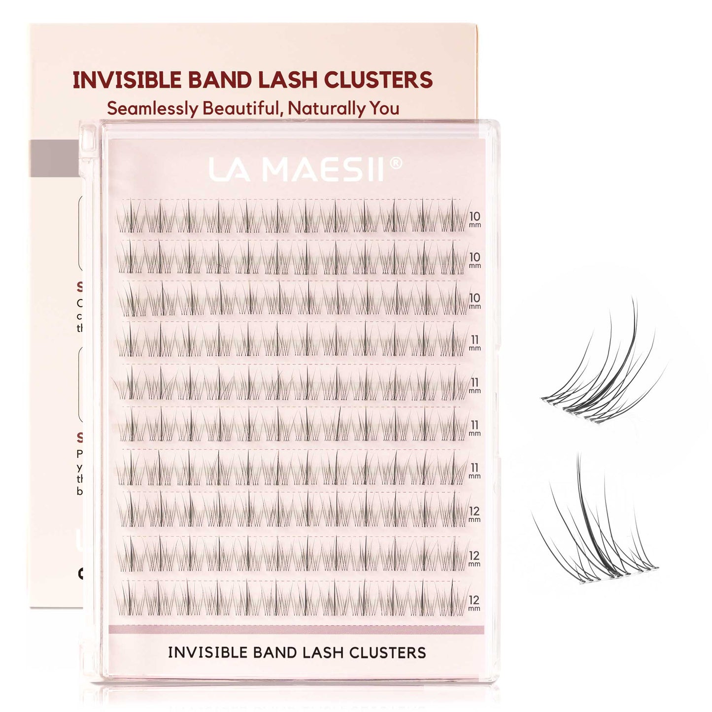 Lash Clusters 120Pcs 10-12mm Thin & Clear Band False Eyelashes(CB77)