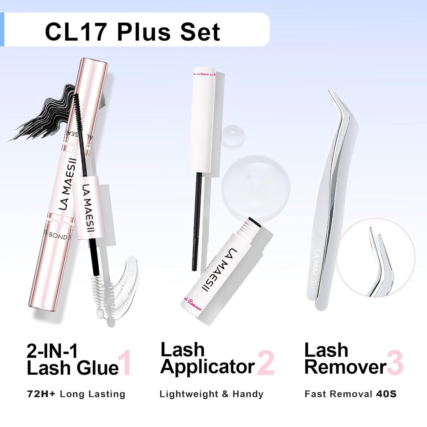 Lash Clusters Kit with Clusters Lash Glue Remover Applicator Large(17C-KitPlus)