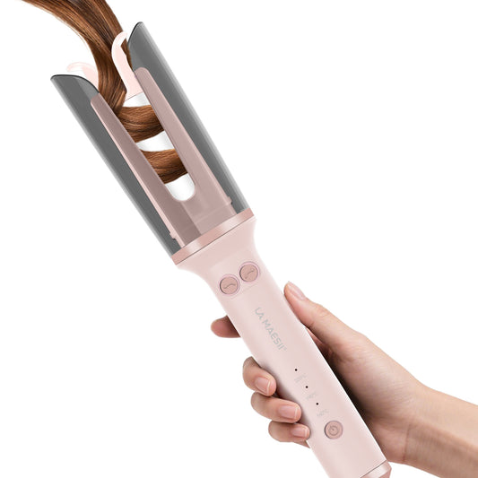 Automatic Rotating Curling Iron, 1 inch Hair Curler (Pink)