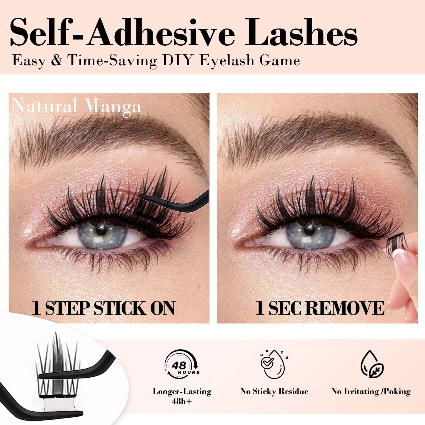 Self Adhesive Lash Clusters, Press-On Lashes (Doll)