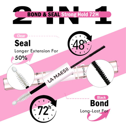 Lash Cluster Glue Lash Bond and Seal Waterproof 2-in-1 Eyelash Glue