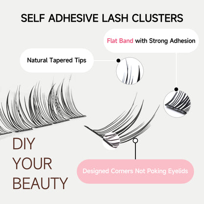 Self Adhesive Eyelashes Kit, No Glue Needed (Hybird)