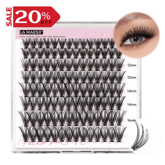 Lash Clusters 10-16mm Faux Mink Lashes Flat Band Reusable (30D)