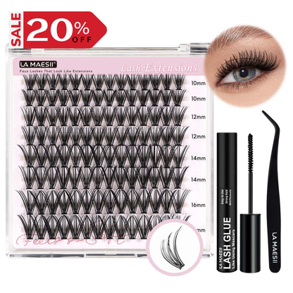 Lash Extension Kit 10-16mm Lashes with Lash Glue and Lash Applicator (30D-Kit)