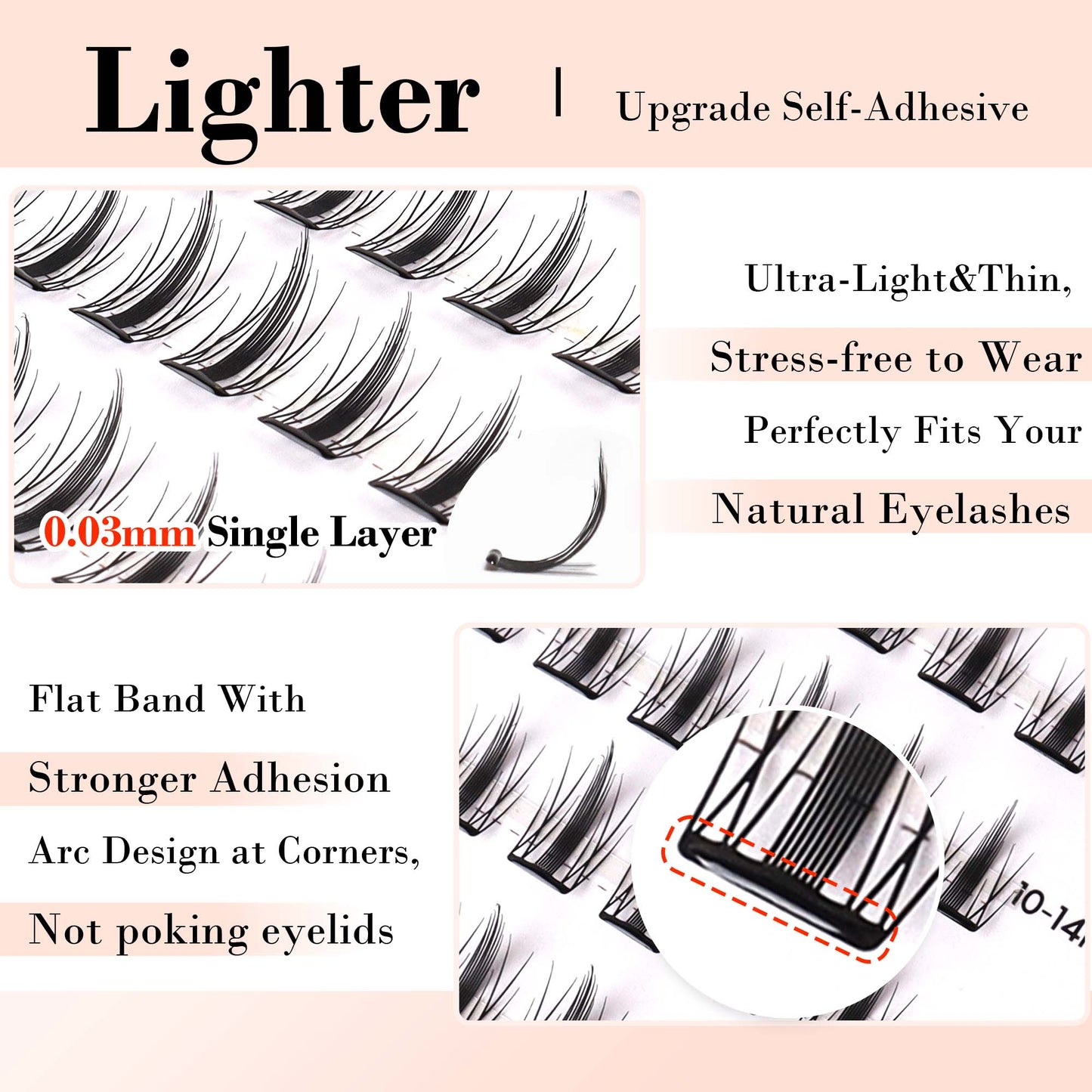 Self Adhesive Lash Clusters, Press-On Lashes (Doll)