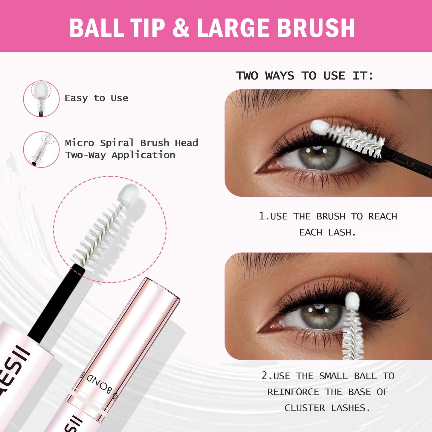 Lash Cluster Glue Lash Bond and Seal Waterproof 2-in-1 Eyelash Glue