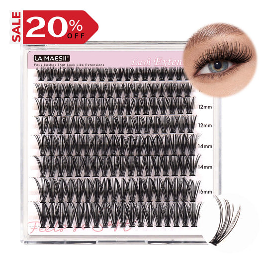 Lash Clusters 10-16mm Faux Mink Lashes Flat Band Reusable (40D)