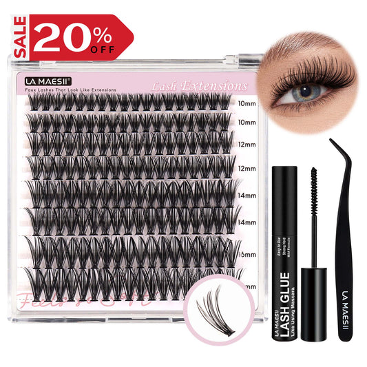 Lash Extension Kit 10-16mm Lashes with Lash Glue and Lash Applicator (40D-Kit)