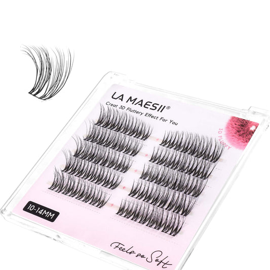 Lash Clusters 10-14mm Multi-layer Lashes Soft Thin&Wide Band Reusable (46)