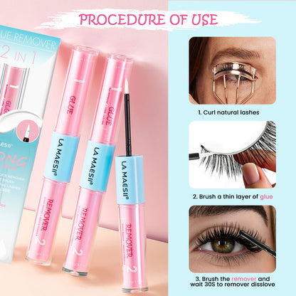 LA MAESII 2 In 1 Lash Bond and Remover (Clear)