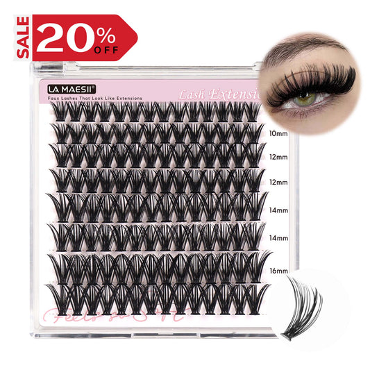 Lash Clusters 10-16mm Faux Mink Lashes Flat Band Reusable (50D)