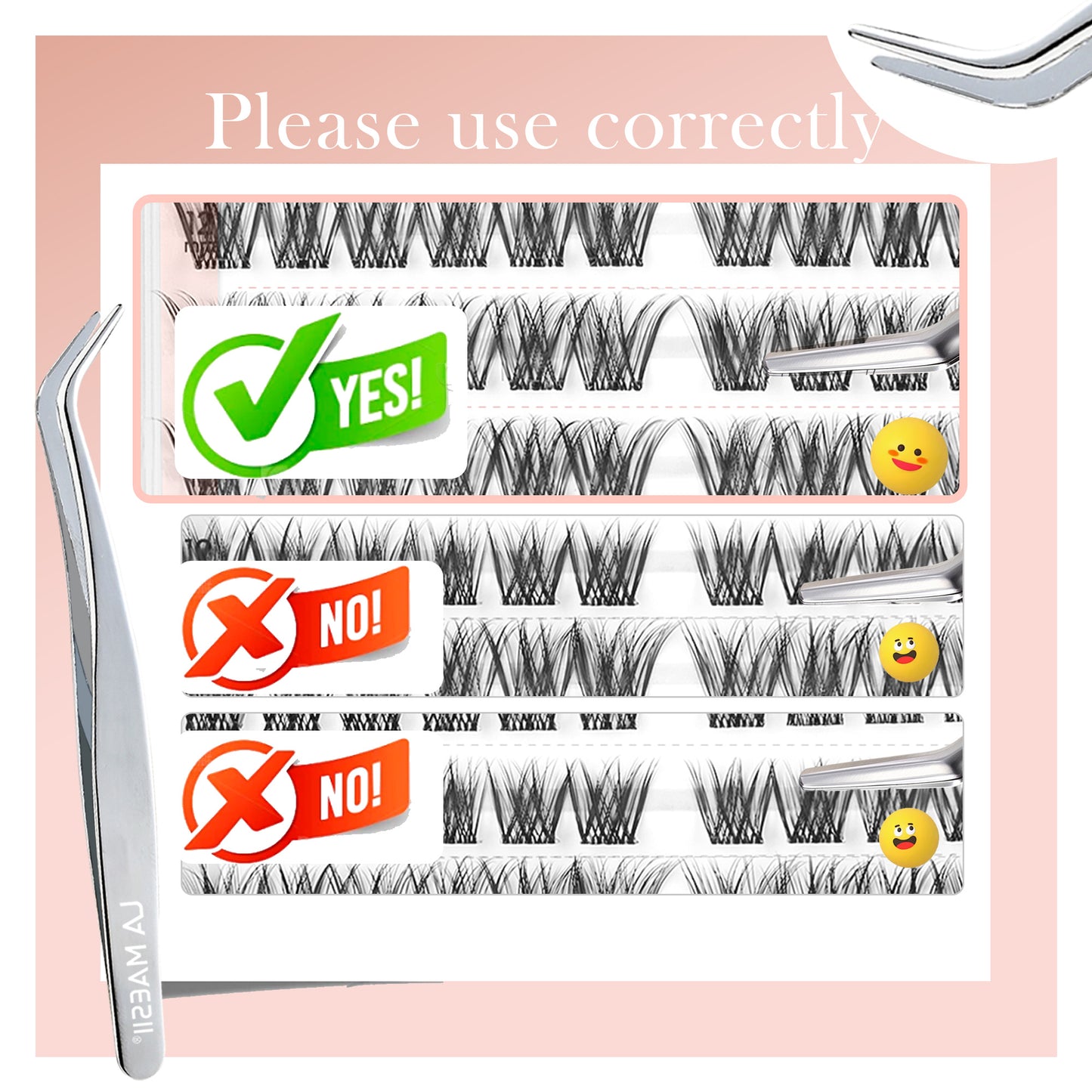 Self Adhesive Eyelashes, 120Pcs Clear Band Lash Clusters (SC133)