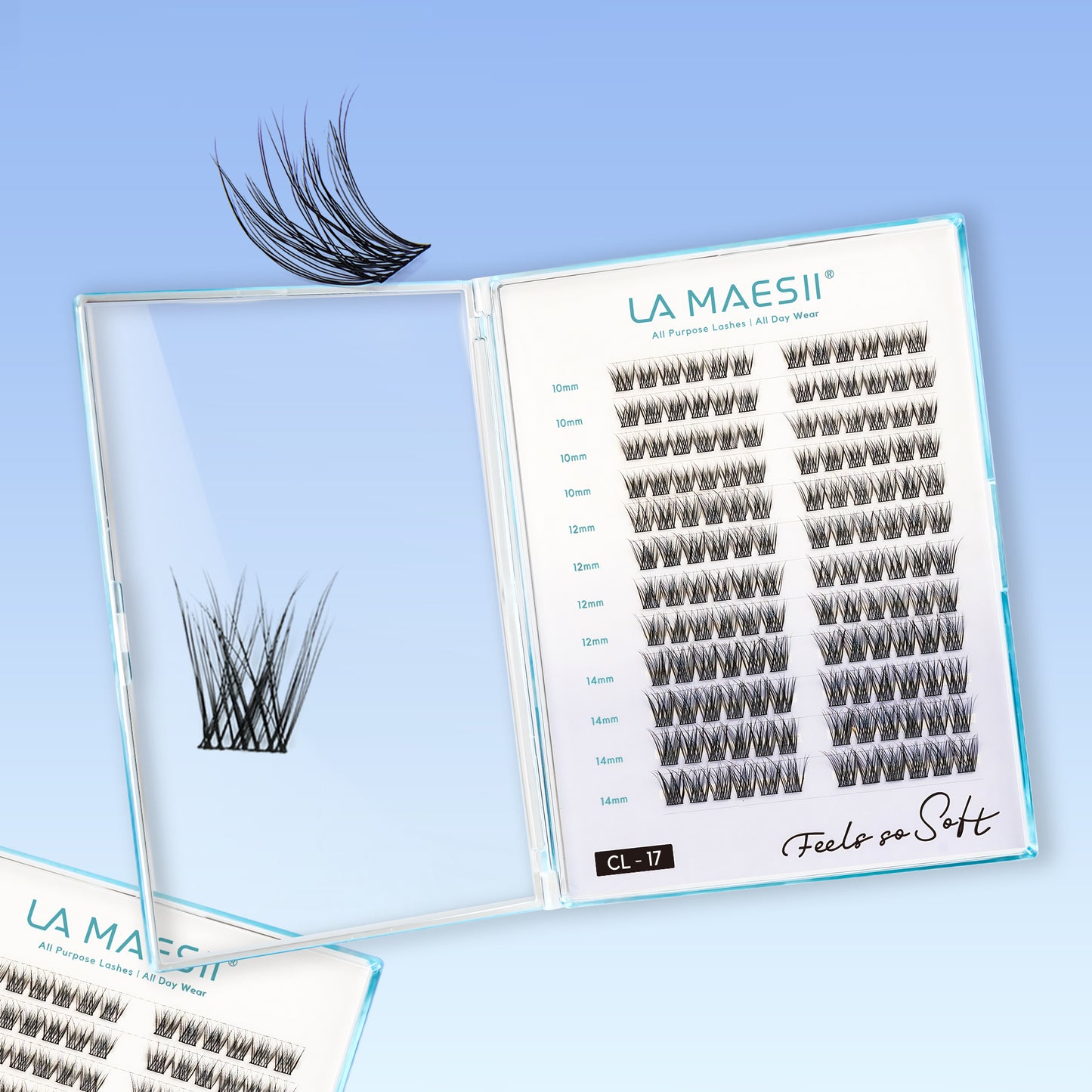 Lash Clusters 144 Clusters Super Soft & Thin Band Reusable Plus Box(17C-Plus)