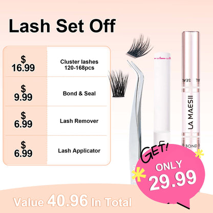 Lash Clusters Kit 144Pcs with Clusters Lash Glue Remover Applicator(01C-KitPlus)