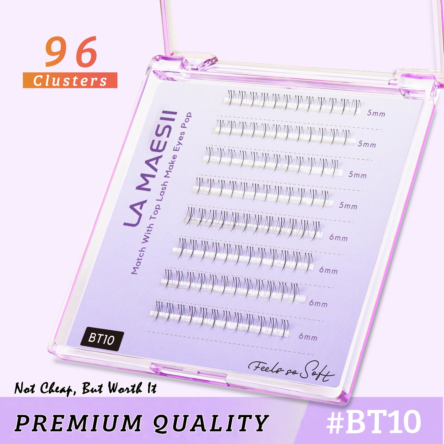 Bottom Lash Clusters 96pcs Natural Look Soft - 5mm/6mm (Bottom10)