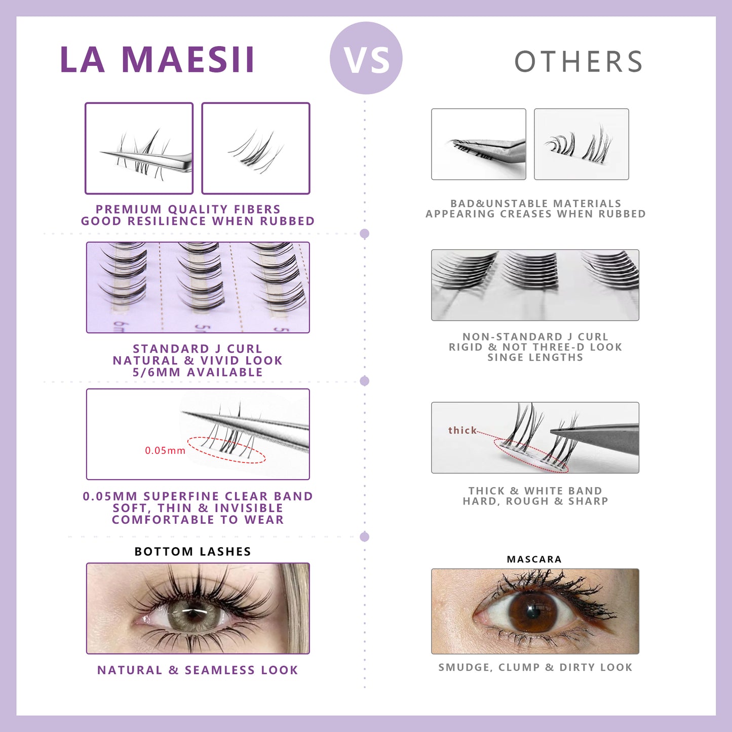 Bottom Lash Clusters Clear Band - 5mm/6mm (Bottom11)