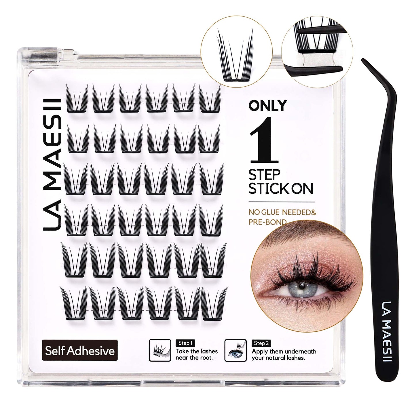 Self Adhesive Lash Clusters, Press-On Lashes (Doll)