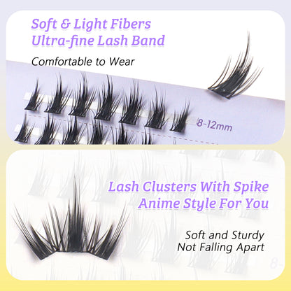 Manga Lash clusters Soft & Thin Band 56pcs 8-12mm (Manga-D)