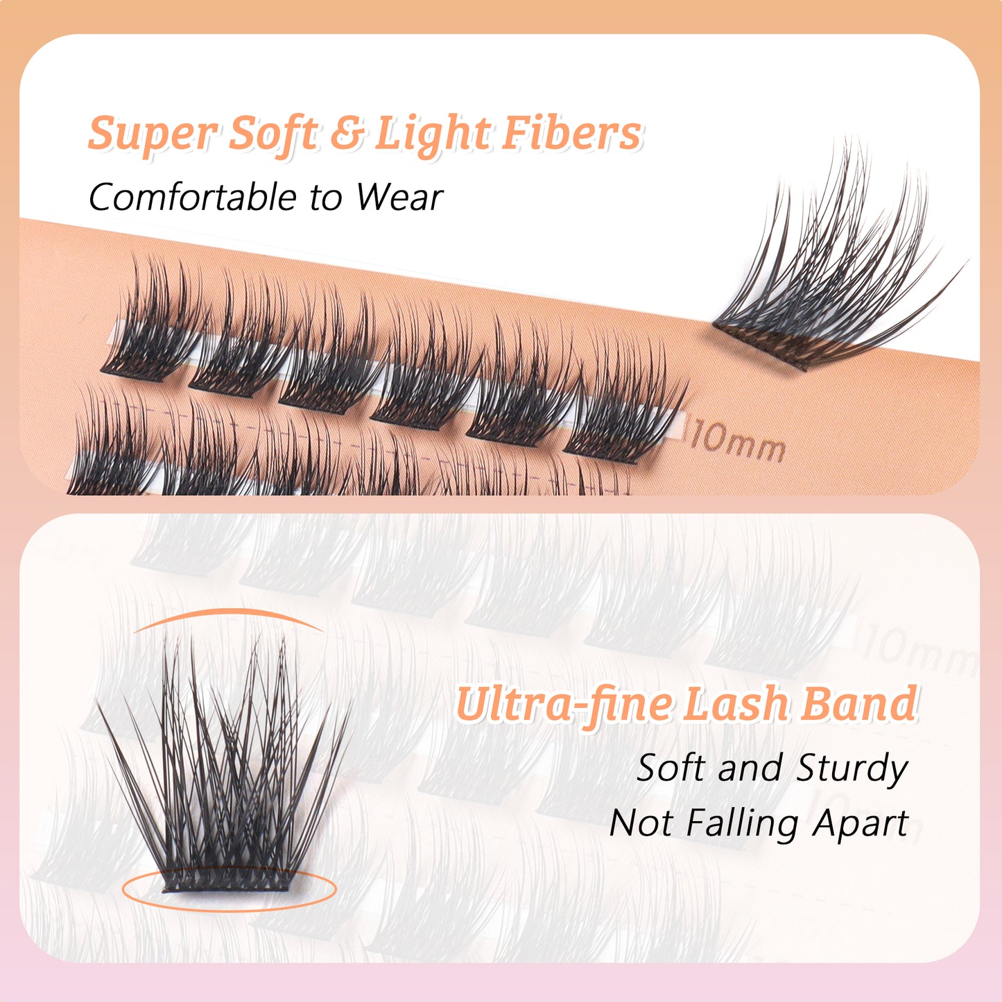 Lash Clusters Soft & Thin Band Reusable 10-12-14mm (Volume-C)